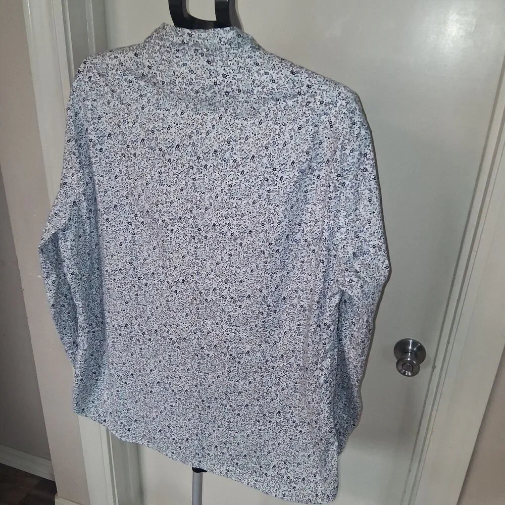 J Crew Men's Long Sleeve Micro-Floral Button-Down Shirt XXL Elevated Casual Prep